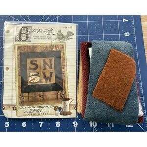Buttermilk Basin Wool & Needle BOM February Pattern w Wool Fabric ~ Snow